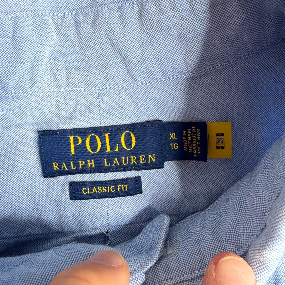 Polo Ralph Lauren Mens XL Classic Fit Light Blue Oxford Button Down Shirt Cotton - Picture 4 of 8